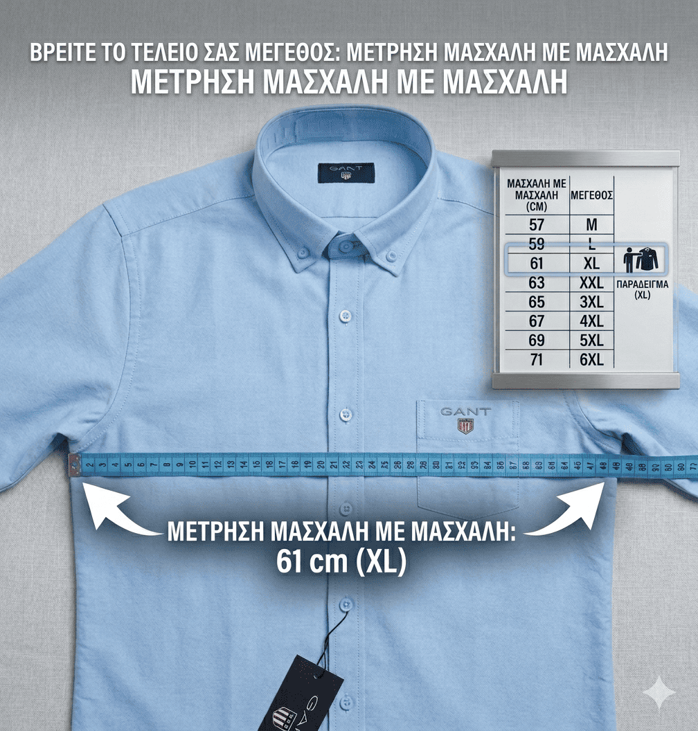 Ανδρικό Πουκάμισο GANT Oxford Button-Down – Κλασική Γραμμή, Μακρυμάνικο - Εικόνα 7