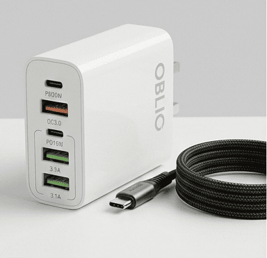 2 Τεμάχια Ταχείας Φορτιστής Oblo 120W και 2 Τεμάχια Ταχείας Φόρτισης Καλώδια Awei 3A - Εικόνα 3