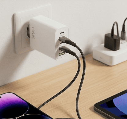 2 Τεμάχια Ταχείας Φορτιστής Oblo 120W και 2 Τεμάχια Ταχείας Φόρτισης Καλώδια Awei 3A - Εικόνα 5