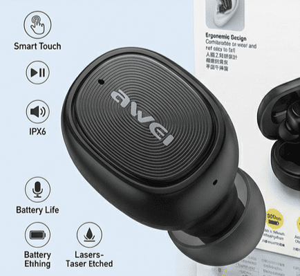 Ασύρματα Ακουστικά Bluetooth AWEI T13 Pro με Θήκη Φόρτισης & Έλεγχο Αφής - Εικόνα 2